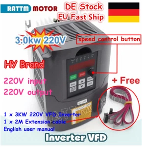 【DE】HY 3KW VFD 1 Phase 220V to 3 phase 220V Motor Inverter Speed Controller VSD - Bild 1 von 13