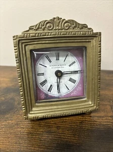 Timeworks Inc Rundell & Bridge London Brass Quartz Petite Clock Brass Feet - Picture 1 of 6