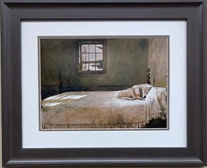 Andrew Wyeth "Master Bedroom '65" CUSTOM FRAMED Art Americana Rural Farm USA - Picture 1 of 3