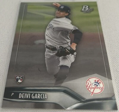 2021 Bowman Platinum Baseball Deivi Garcia New York Yankees Green Rookie #63 - Image 1 of 3