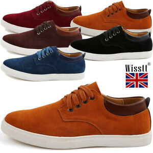 Mens Suede Trainers Leather Casual Shoes Soft Lace-up Comfortable Business Size