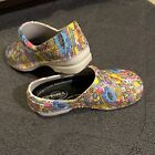 Easy Works Easy Street Womens Clogs Multicolor Mules Floral slip resistant SZ 7