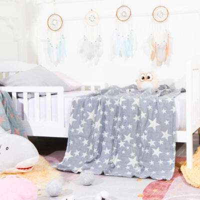 3 Layer Muslin Cotton Crib Blanket Ultra Soft Security Blanket 30 x 40 Inch - Image 1 of 4