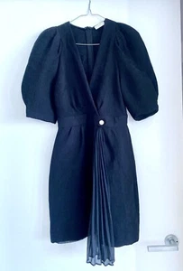 Sandro Paris Black Wraparound Dress Size FR EU 34 UK 6 US 2 AU 6-8 - Picture 1 of 8