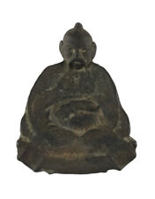 Antique Cast Iron Asian Buddha Man Figural Ashtray Dish