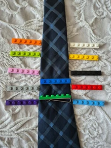 Lego Tie Clip Bar Hand Made Wedding Birthday Silver Plated Gift Present - Picture 1 of 1