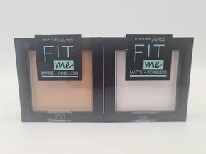 2x Maybelline Fit Me Matte + Poreless Powder. Codes 250 Beige / 090 Translucent  - Picture 1 of 12