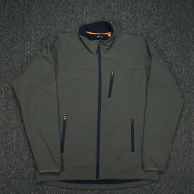 Orvis Jacket Mens Large Gray Full Zip Pockets Fleece Lined Fishing Hiking - Image 1 of 4
