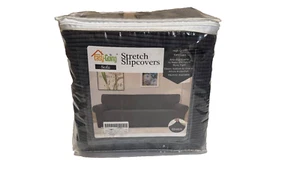 Easy Going Stretch Slipcover Couch Sofa Cover Dark Gray DHS1028-2 - Picture 1 of 2