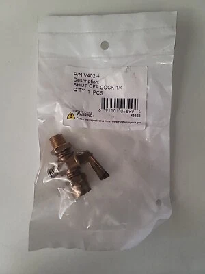 V402-4  Parker Ground Plug Shutoff Cock Valve, 1/4" - Image 1 of 3