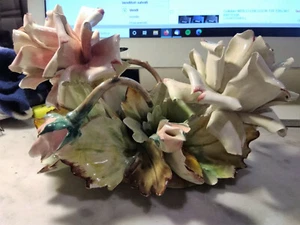 ANTICA COMPOSIZIONE CERAMICA ARTISTICA CAPODIMONTE-ANNI 50-MODERNARIATO VINTAGE - Foto 1 di 9