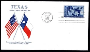 #938 Texas Statehood FDC Grimsland Dec 29, 1945 - Picture 1 of 1