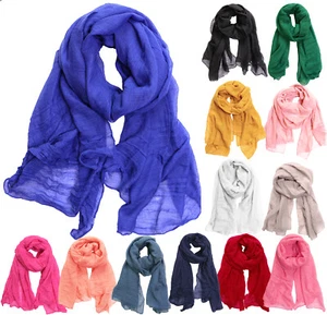 36x 73 Plain Solid Basic Soft Shawl Scarf Head Wrap Hijab - Picture 1 of 11