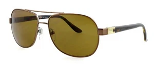 New BVLGARI BV5023 138/83 60mm Brown Polarized Aviator Sunglasses Italy Unisex - Picture 1 of 7