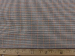 Poly-Cotton Blend Fabric/Micro-Mini Check/Even-Weave/Gray w/Gold/3yds./New - Picture 1 of 2