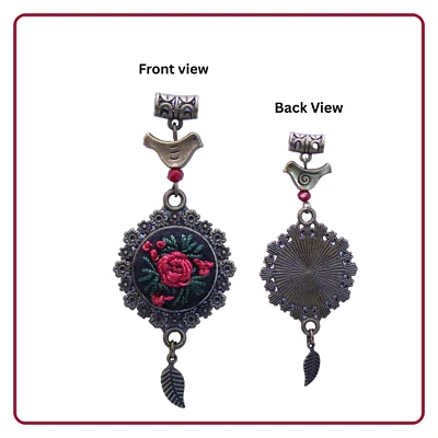 KOMAXCO Embroidered Pendant Necklace For Men Women With 5 Colors Leather Cord - Image 1 of 4