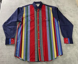 Rocky Mountain Western Wear Men’s M Cowboy Colorful Vintage Button Shirt Canada - Picture 1 of 16