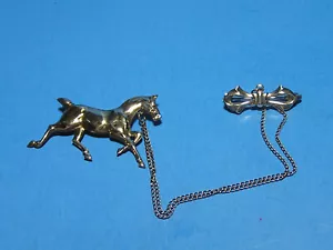 Vintage Sterlingsilber Nadel - Pferd und Bogen mit Kettenblei - Bild 1 von 3