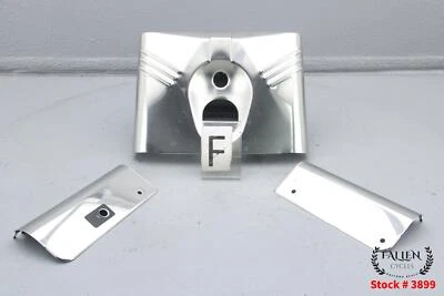 2005 Harley Softail Front Fork Headlight Cover Panel Shroud Set STAINLESS STEEL - Image 1 of 4