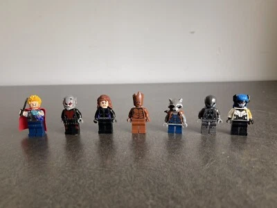 LEGO Marvel Minifigures (Lot of 7) Thor, Ant-Man, Widow, Groot, Rocket, Proxima - Image 1 of 4