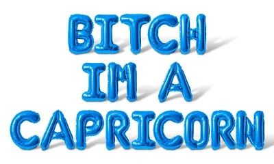 Banner globo con letras BITCH IM A CAPRICORN - 10 opciones de color - fiesta de cumpleaños Foto 1 de 4
