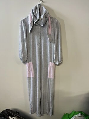 Peter Alexander XL 16 GREY waffle weave BUNNY Jumpsuit one piece NEW 3/4 leg - image 1 of 2
