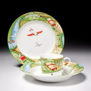 Tiffany and Co Farm Childs Bowl Plate Cup 3pc England Bone China Set - Picture 1 of 7