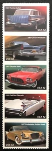 2008 Scott #4353-4357 - 42¢ - TAIL FINS & CHROME - Strip of 5 - Mint NH - Picture 1 of 1