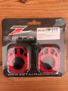 HONDA CR 125 R CR 250 R 2002-2007 ZETA AXLE CHAIN ADJUSTER BLOCKS RED - Picture 1 of 1