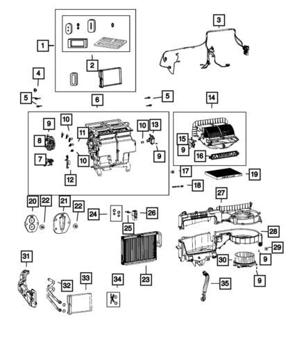 Evaporador de aire acondicionado genuino Mopar 2017-2025 Chrysler Pacifica 68581303AA Foto 1 de 1