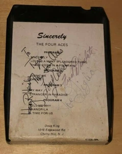 The Four Aces Sincerely Signed 8-Track Stereo Tape Cartridge Autographed By Band - Picture 1 of 5