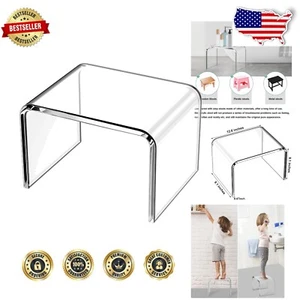 12" Acrylic Step Stool - Lightweight, Modern Foot Stool for Bathroom & Display - Picture 1 of 11