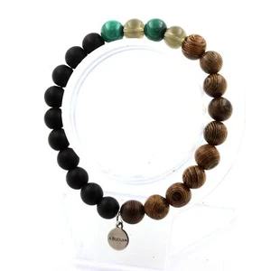 Armband Perlen Malachit Aus Kongo +Rauchquarz+Schwarz Onyx Matt + Made IN - Bild 1 von 7