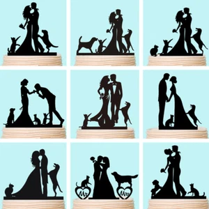 Hochzeit Kuchen Topper Personalisiert Dekoration Hochzeitspaar Kuchendeckel - Picture 1 of 18