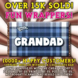Grandad - CHOCOLATE BAR WRAPPER Novelty Birthday Christmas Gift Present - Picture 1 of 14