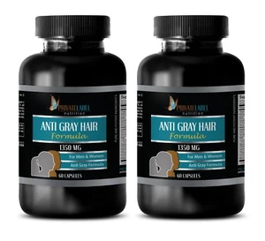 Effective Remedies For Grey Hair - ANTI GRAY HAIR 1350mg - Fo Ti Powder - 2 Bot - Picture 1 of 11