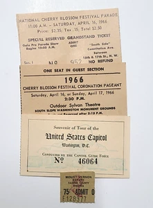 1966 Souvenir Tickets Memorabilia Washington DC Visit Tour Mt Vernon Etc. - Imagen 1 de 4