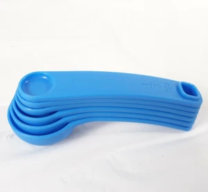 Tupperware Raindrop Blue Measuring Spoon Set Nesting Spoons - Imagen 1 de 5