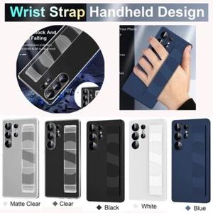 Phone Case For Samsung Galaxy S25 Ultra S24 S23 Plus A54 Wrist Strap Hard Cover - Picture 1 of 21