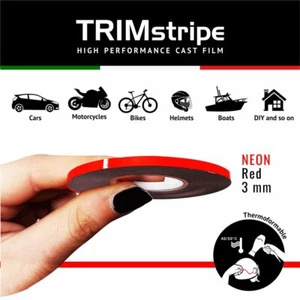 UNIVERSAL RED MOTORCYCLE TRIM PINSTRIPE TAPE STRIPE 3MM 5MM 7MM X 10mt - Imagen 1 de 8
