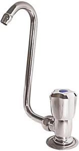 Single Tap Faucet Right Hand Blue Cold 360 Degree Fold Down Chrome Plated Brass - Picture 1 of 4