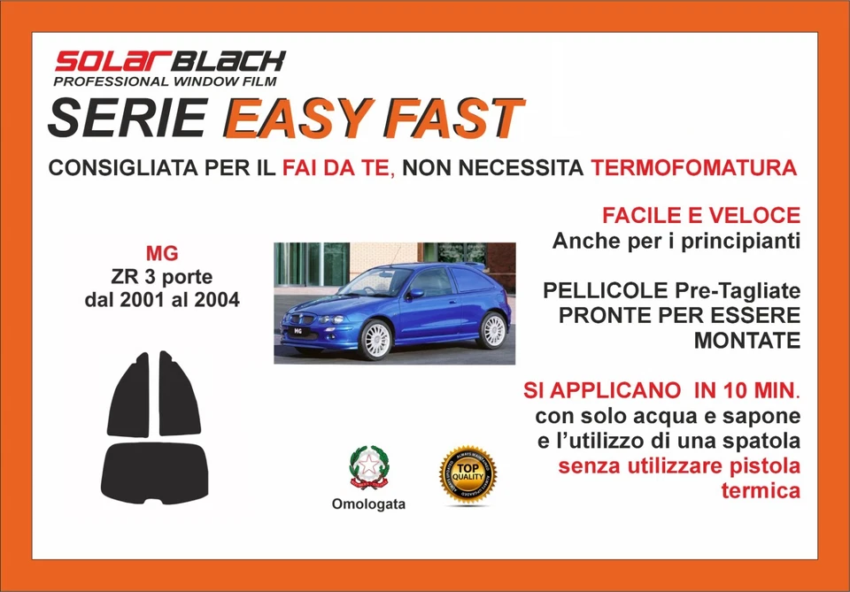 Pellicole Oscuranti Vetri Mg Zr 3p dal 2001-2004 kit posteriore Easy Fast - Imagen 1 de 1