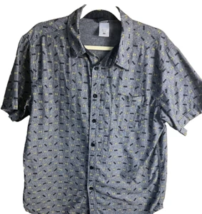 Camisa informal Batman DC Comics GRIS NEGRA con botones manga corta bolsillo talla mediana - Imagen 1 de 4