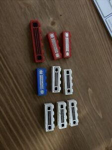 9 x vintage LEGO Bricks 1 x 4 Chrome Car Grill Red,Blue, White 3010 3009