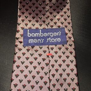 BAMBERGERS MENS STORE Mens tie vintage grey tie with triangles  FREE SHIPPING 