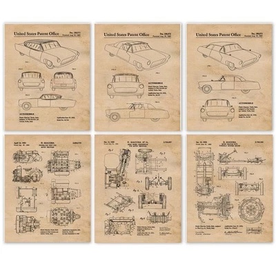 Классические автомобильные патентные отпечатки Fiat 6 (8x10) для домашней работы Италии офиса автомобиля гаража - Изображение 1 из 4