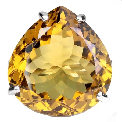 Anillo de plata de ley 925 corazón citrino 17ct hecho a mano piedras preciosas joyería tamaño 6,5 Foto 1 de 4