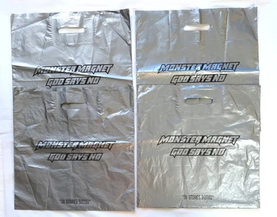 Lote de bolsas de plástico antiguas vintage tamaño disco tienda 2001 Monster Magnet Toadies Foto 1 de 4