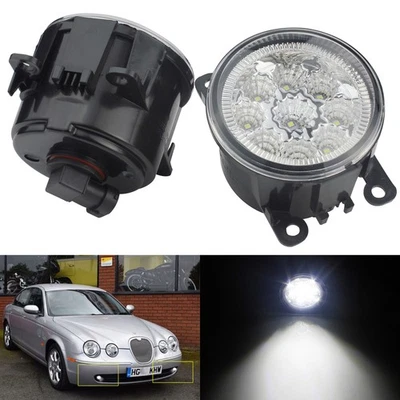 Pair LED Front Bumper Fog Lights Fog Lamps DRL For Peugeot 107 207 307 407 607 - Image 1 of 4