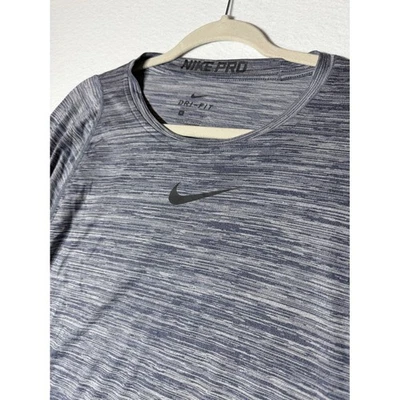 Camisa Atlética Nike Pro Dri Fit Manga Larga Para Hombre XL Gris Jaspeado Gimnasio Entrenamiento Foto 1 de 4